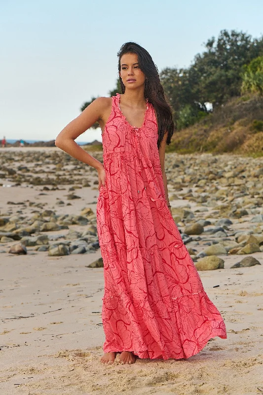 Erryn Maxi Dress - Rosella Comfortable Maxi Dress with Sleeves