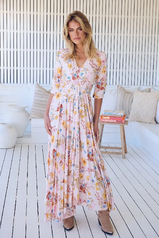 Indiana Maxi Dress - Bambalina Stylish Maxi Dress with Pleats