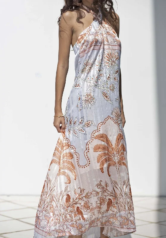 Ipanema Tropical Halter Maxi Dress Chic Sleeveless Maxi Dress