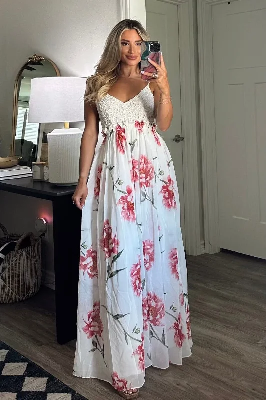 Love Me Tender Maxi Dress: Floral Cozy Knit Maxi Dress