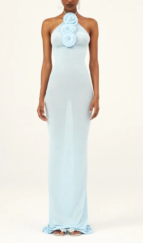 NEUTRALS FLORAL-APPLIQUÉ STRAPLESS GOWN MAXI DRESS Trendy Off-Shoulder Ruffle Maxi Dress NEUTRALS FLORAL-APPLIQUÉ STRAPLESS GOWN MAXI DRESS Trendy Off-Shoulder Ruffle Maxi Dress