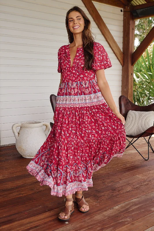 Olli Maxi Dress - Ruby Rouge Elegant Sleeveless Maxi Dress