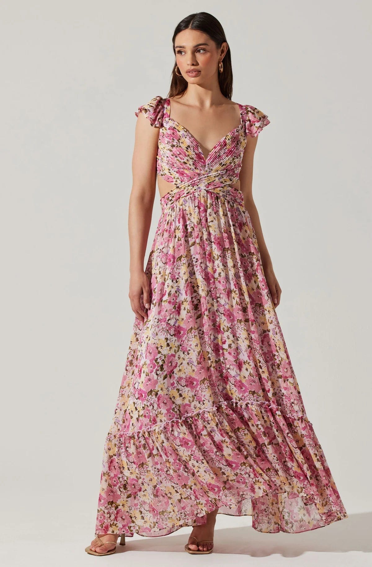 Primrose Floral Strappy Back Maxi Dress Comfortable Bohemian Maxi Dress