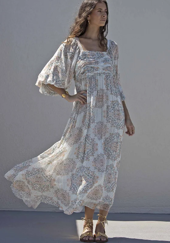Prodigy Print Sleeve Maxi Dress Stylish Longline Maxi Dress