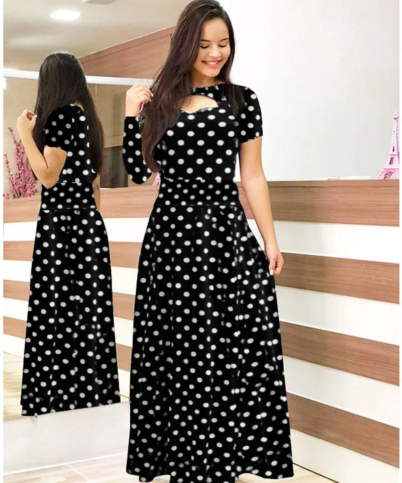 Robe Women's Casual Flower Summer Vestido Short-Sleeved Round Neck Floral Robe Mulheres Maxi Dress Elegant Kleid Trendy Maxi Dress with Bow Robe Women's Casual Flower Summer Vestido Short-Sleeved Round Neck Floral Robe Mulheres Maxi Dress Elegant Kleid Trendy Maxi Dress with Bow