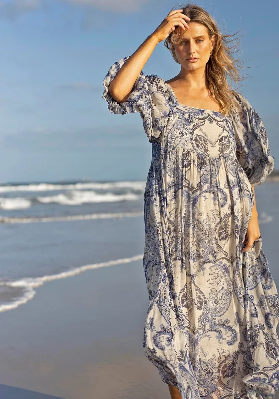 San Marco Sleeve Maxi Dress Stylish A-Line Maxi Dress