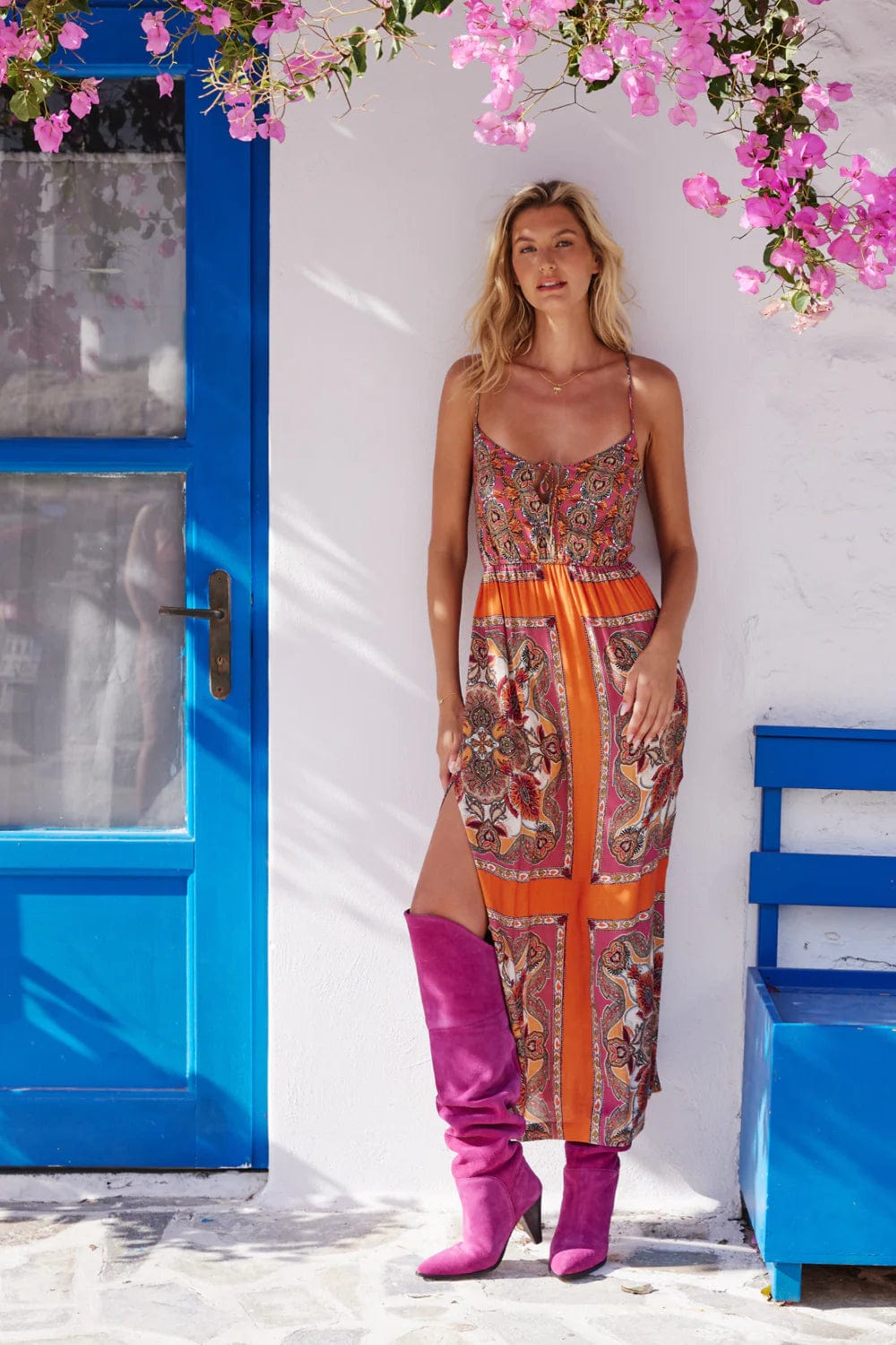 Shanthi Presley Maxi Dress - Rose Comfortable Satin Maxi Dress