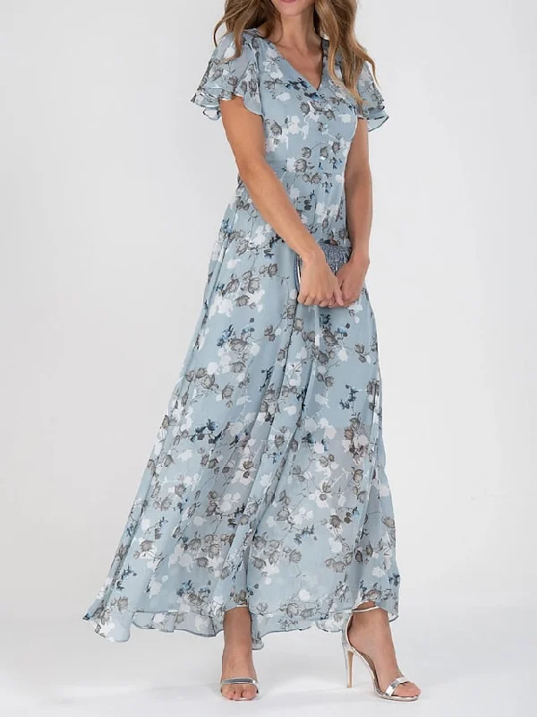 Women's Casual Dress Swing Dress Floral Dress Chiffon Long Dress Maxi Dress Green Blue Light Blue Short Sleeve Floral Ruffle Spring Summer V Neck Fashion Daily Date Vacation S M L XL XXL 3XL Trendy Maxi Dress with Belt Women's Casual Dress Swing Dress Floral Dress Chiffon Long Dress Maxi Dress Green Blue Light Blue Short Sleeve Floral Ruffle Spring Summer V Neck Fashion Daily Date Vacation S M L XL XXL 3XL Trendy Maxi Dress with Belt