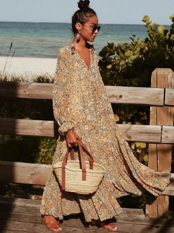 Women's Casual Dress Swing Dress Long Dress Maxi Dress Boho Dress Khaki Long Sleeve Floral Print Spring Summer Dress V Neck Dress Loose Fit S M L XL XXL 3XL Classic Black Maxi Dress Women's Casual Dress Swing Dress Long Dress Maxi Dress Boho Dress Khaki Long Sleeve Floral Print Spring Summer Dress V Neck Dress Loose Fit S M L XL XXL 3XL Classic Black Maxi Dress