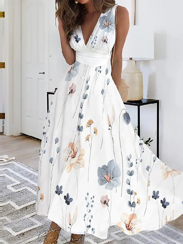 Women's Long Dress Maxi Dress Casual Dress Swing Dress A Line Dress Floral Fashion Streetwear Outdoor Daily Date Print Sleeveless V Neck Dress Regular Fit White Yellow Blue Summer Spring S M L XL XXL Fashionable Maxi Dress with Fringe Women's Long Dress Maxi Dress Casual Dress Swing Dress A Line Dress Floral Fashion Streetwear Outdoor Daily Date Print Sleeveless V Neck Dress Regular Fit White Yellow Blue Summer Spring S M L XL XXL Fashionable Maxi Dress with Fringe