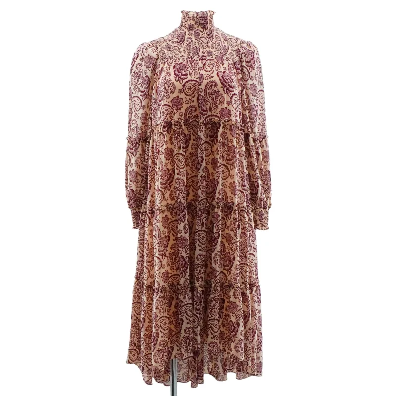 Beige Paisley Maxi Dress Trendy Floral Print Maxi Dress