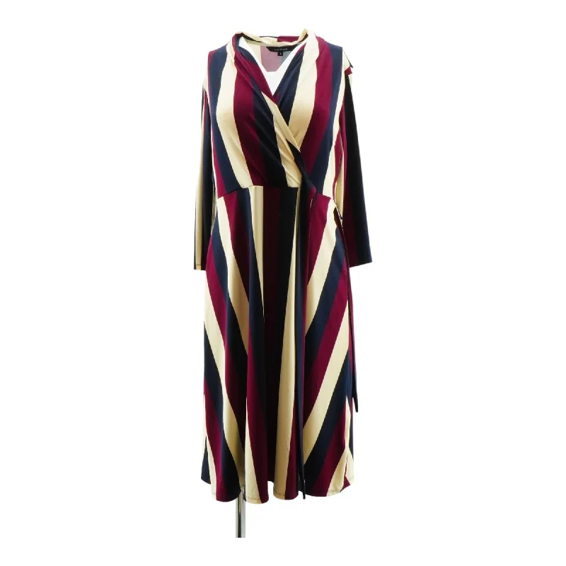 Multi Striped Maxi Dress Cozy Maxi Dress with Slit