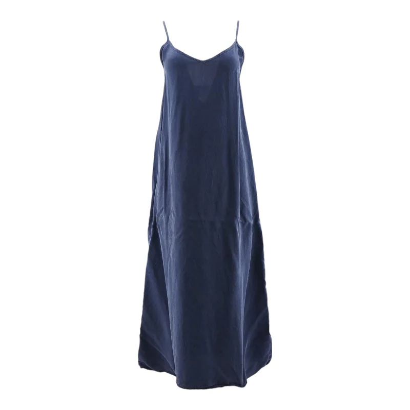 Navy Solid Maxi Dress Trendy A-Line Maxi Dress