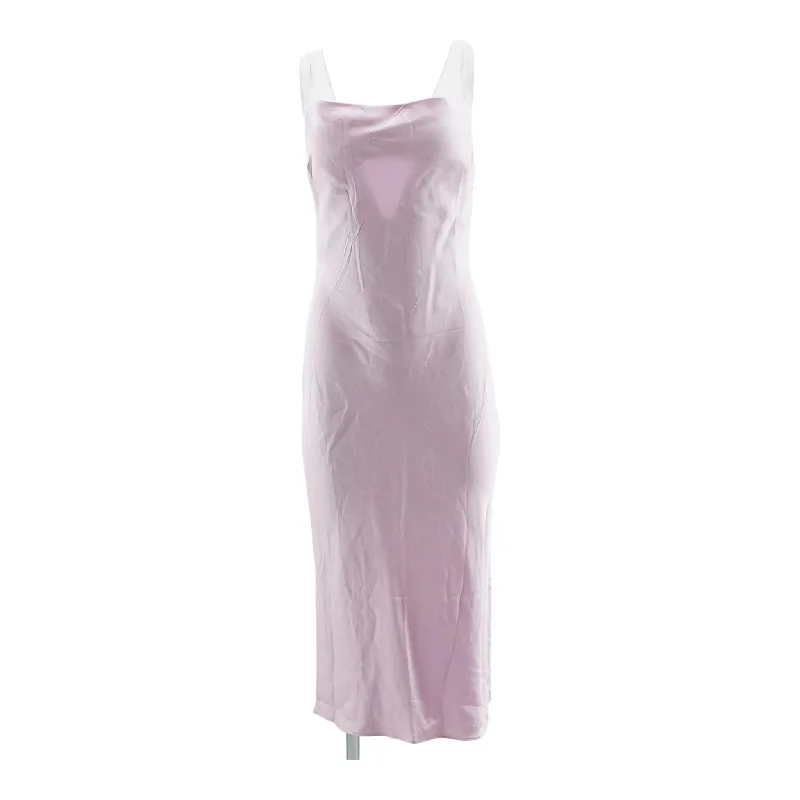 Pink Solid Maxi Dress Stylish Empire Waist Maxi Dress
