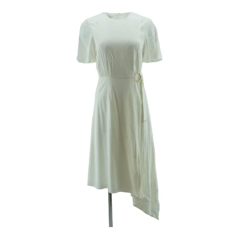 White Solid Maxi Dress Elegant Maxi Dress with Lace