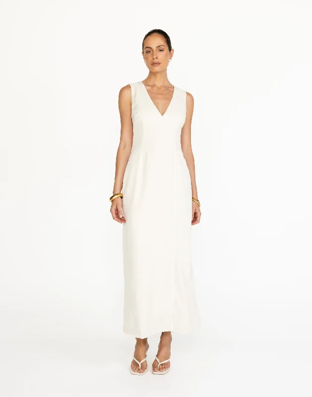 Luiza Maxi Dress (Oat) Cozy Knitted Maxi Dress