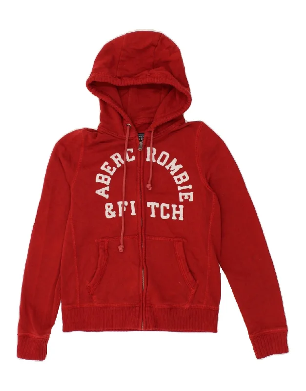ABERCROMBIE & FITCH Boys Graphic Zip Hoodie Sweater 8-9 Years Small Red Hoodie with Rolled Sleeves Casual Relaxed ABERCROMBIE & FITCH Boys Graphic Zip Hoodie Sweater 8-9 Years Small Red Hoodie with Rolled Sleeves Casual Relaxed