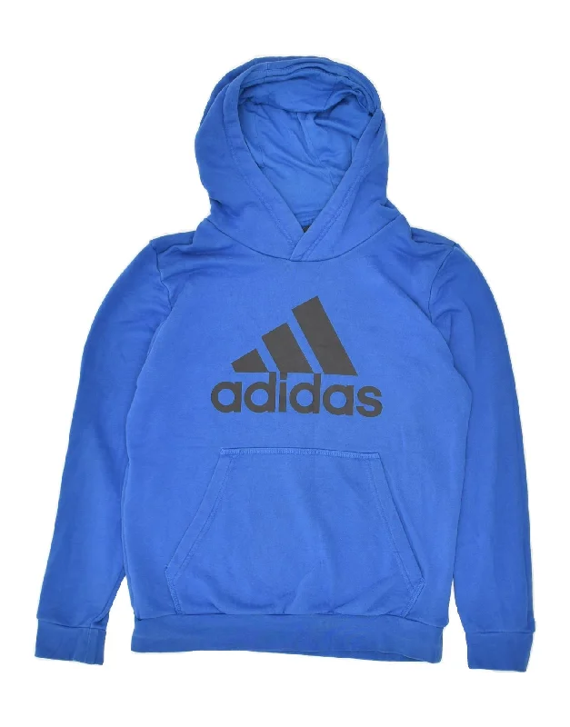 ADIDAS Mens Graphic Hoodie Jumper Small Blue Cotton Hoodie with Lining Warm Insulated ADIDAS Mens Graphic Hoodie Jumper Small Blue Cotton Hoodie with Lining Warm Insulated