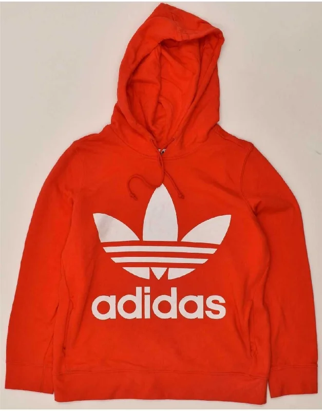 ADIDAS Womens Loose Fit Graphic Hoodie Jumper UK 14 Large Red Cotton Hoodie with Elastic Waist Stretchable Comfortable ADIDAS Womens Loose Fit Graphic Hoodie Jumper UK 14 Large Red Cotton Hoodie with Elastic Waist Stretchable Comfortable