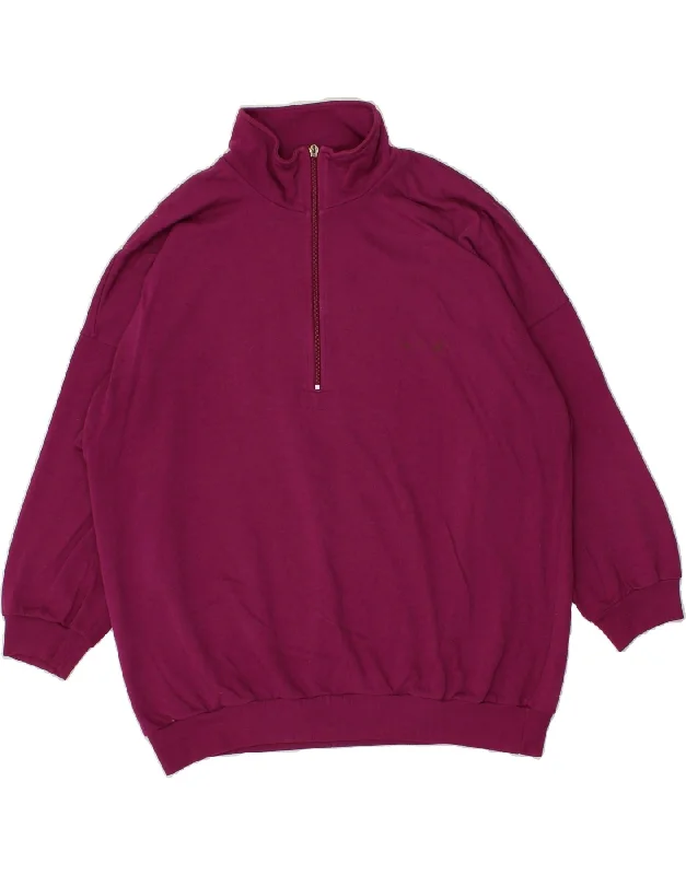 ADIDAS Womens Zip Neck Sweatshirt Jumper UK 18 XL Burgundy Hoodie with Zipper Versatile Modern ADIDAS Womens Zip Neck Sweatshirt Jumper UK 18 XL Burgundy Hoodie with Zipper Versatile Modern