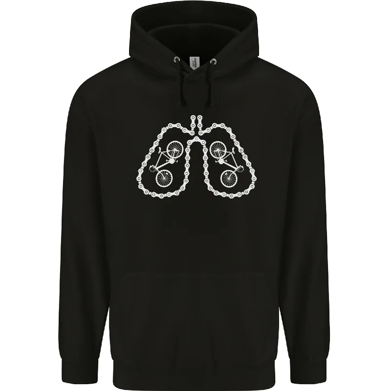 Bicycle Lungs Cyclist Funny Cycling Bike Mens 80% Cotton Hoodie Hoodie with Typography Text Message