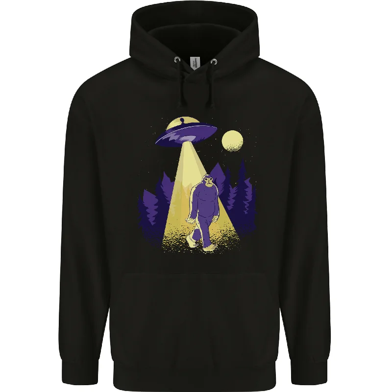 Bigfoot Abduction Funny Alien UFO Mens 80% Cotton Hoodie Hoodie with Button Placket Classic Preppy Bigfoot Abduction Funny Alien UFO Mens 80% Cotton Hoodie Hoodie with Button Placket Classic Preppy