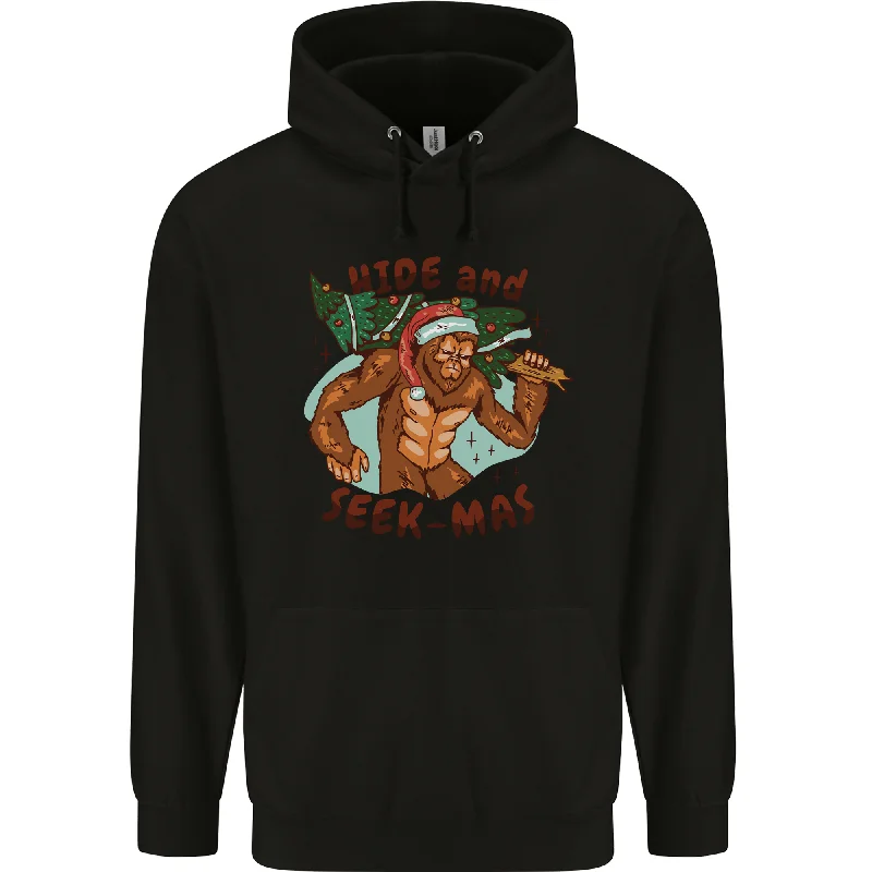 Bigfoot Hide and Seekmas Funny Christmas Mens 80% Cotton Hoodie Graphic Hoodie Design Print Bigfoot Hide and Seekmas Funny Christmas Mens 80% Cotton Hoodie Graphic Hoodie Design Print
