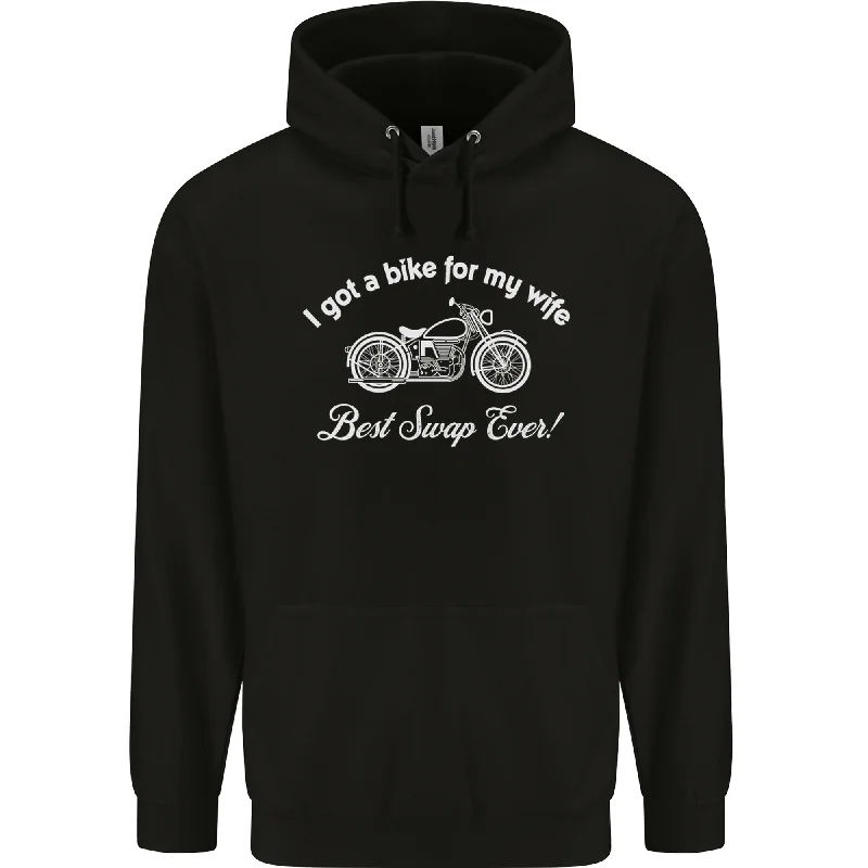 Bike for My Wife Best Swap Ever Motorcycle Mens 80% Cotton Hoodie Hoodie with Double Zipper Versatile Adjustable Bike for My Wife Best Swap Ever Motorcycle Mens 80% Cotton Hoodie Hoodie with Double Zipper Versatile Adjustable