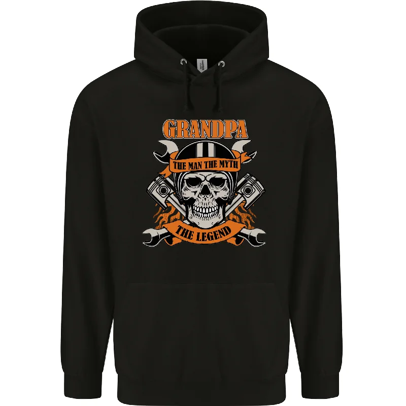 Biker Grandpa the Man Myth Legend Funny Mens 80% Cotton Hoodie Hoodie with Hem Elastic Stretchable Comfortable Biker Grandpa the Man Myth Legend Funny Mens 80% Cotton Hoodie Hoodie with Hem Elastic Stretchable Comfortable