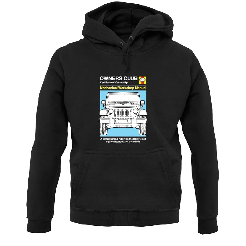 Car Owners Manual Jeep Unisex Hoodie Hoodie with Cropped Fit Short Trendy