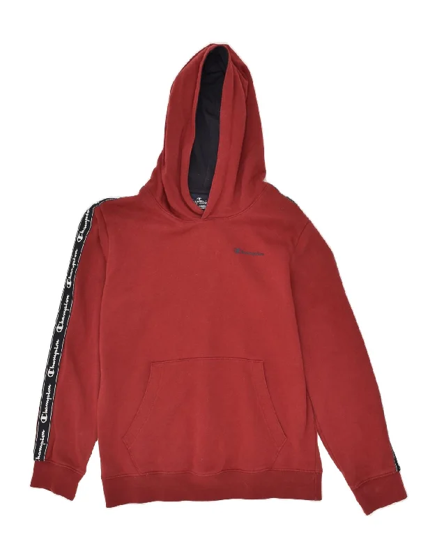 CHAMPION Boys Graphic Hoodie Jumper 13-14 Years XL Burgundy Cotton Hoodie with Neon Bright Vibrant CHAMPION Boys Graphic Hoodie Jumper 13-14 Years XL Burgundy Cotton Hoodie with Neon Bright Vibrant