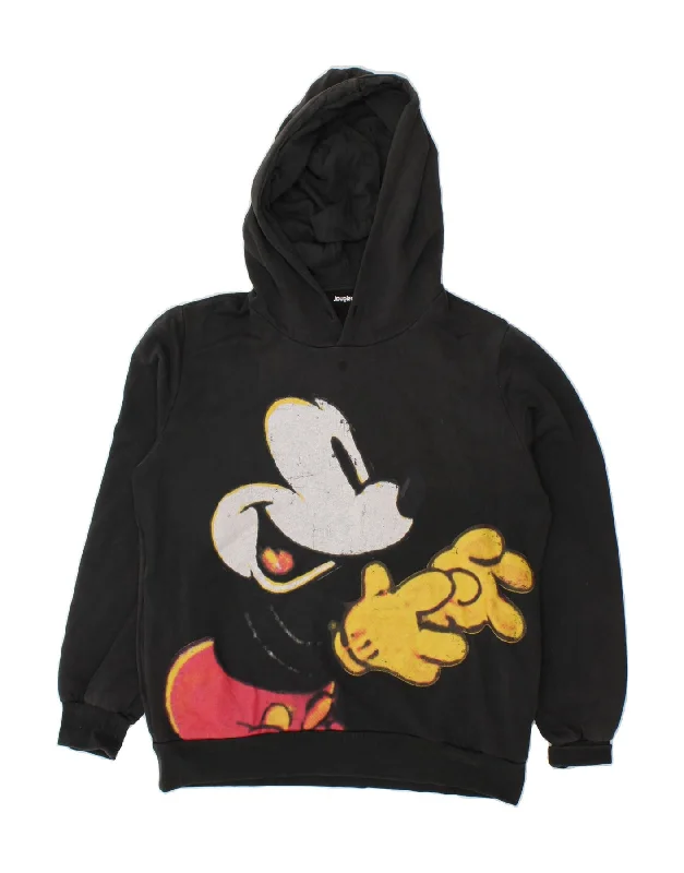 DESIGUAL Mens Mickey Mouse Graphic Hoodie Jumper Small Black Hoodie with Snap Buttons Easy Quick DESIGUAL Mens Mickey Mouse Graphic Hoodie Jumper Small Black Hoodie with Snap Buttons Easy Quick