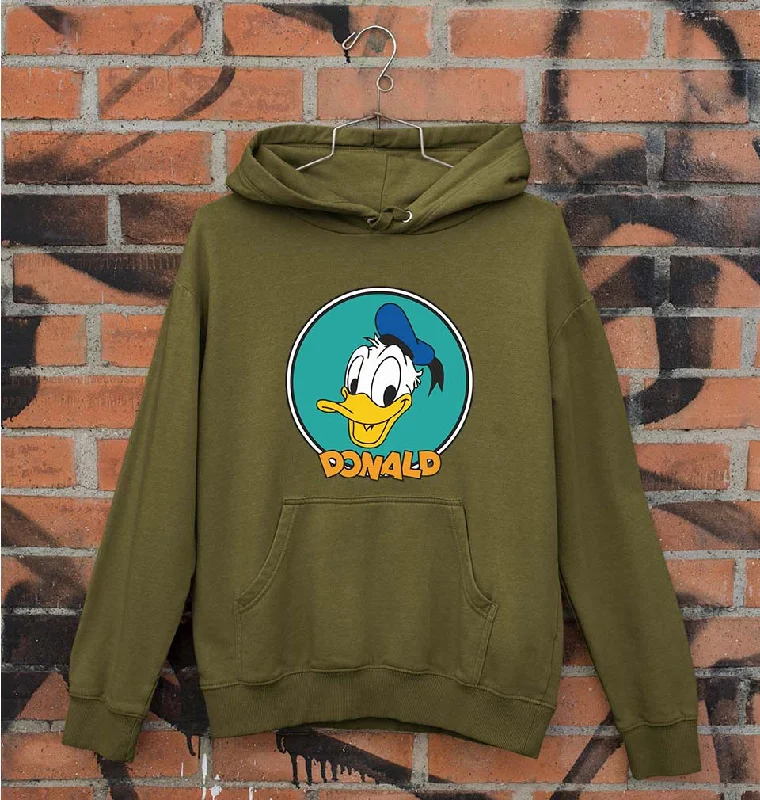 Donald Duck Unisex Hoodie for Men/Women Hoodie with Exposed Zipper Edgy Industrial