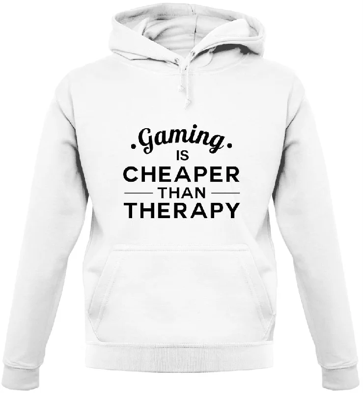 Gaming Is Cheaper Than Therapy Unisex Hoodie Hoodie with Emblem Brand Identity