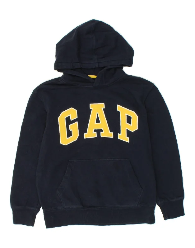 GAP Boys Graphic Hoodie Jumper 14-15 Years XL Navy Blue Cotton Hoodie with Contrast Stitching Detailed Premium