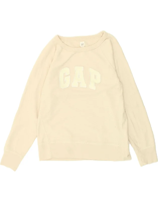 GAP Womens Graphic Sweatshirt Jumper UK 10 Small Beige Cotton Hoodie with Gradient Ombre Colorful GAP Womens Graphic Sweatshirt Jumper UK 10 Small Beige Cotton Hoodie with Gradient Ombre Colorful