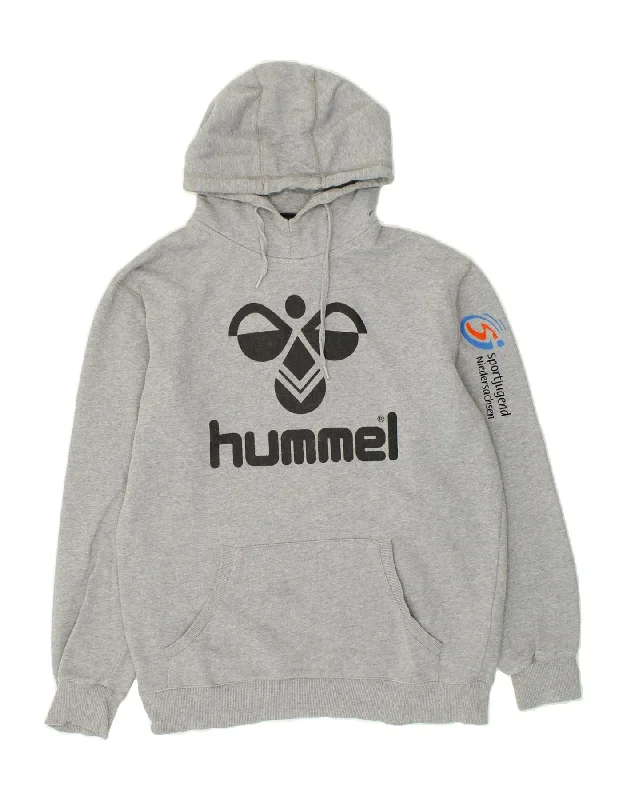 HUMMEL Mens Graphic Hoodie Jumper Medium Grey Cotton Hoodie with Oversized Fit Loose Comfortable HUMMEL Mens Graphic Hoodie Jumper Medium Grey Cotton Hoodie with Oversized Fit Loose Comfortable