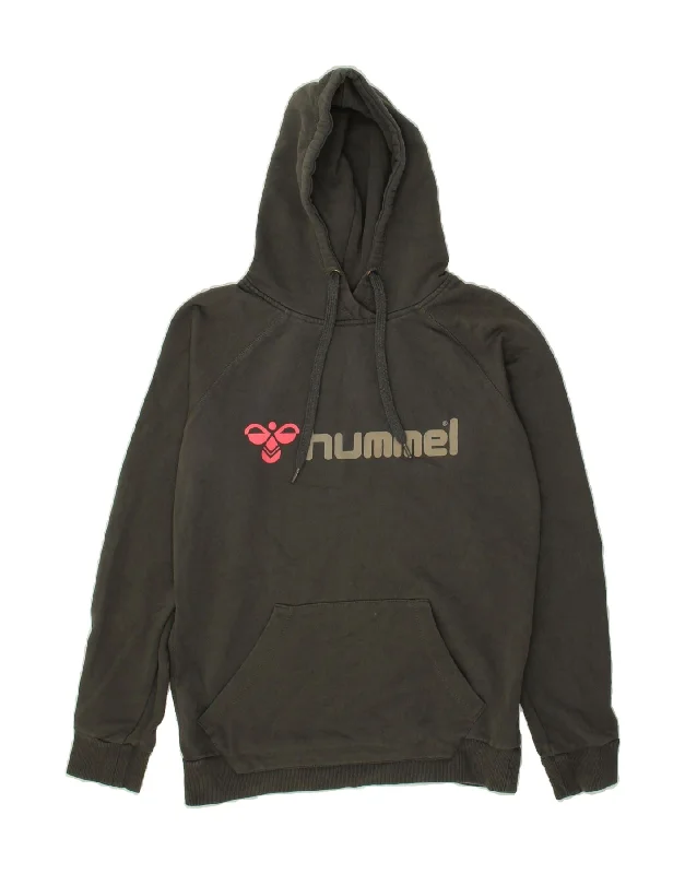 HUMMEL Womens Graphic Hoodie Jumper UK 14 Medium Grey Cotton Hoodie with Color Block Contrast Stylish HUMMEL Womens Graphic Hoodie Jumper UK 14 Medium Grey Cotton Hoodie with Color Block Contrast Stylish