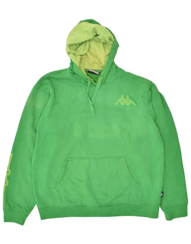KAPPA Mens Graphic Hoodie Jumper XL Green Hoodie with Illustration Artistic Creative KAPPA Mens Graphic Hoodie Jumper XL Green Hoodie with Illustration Artistic Creative