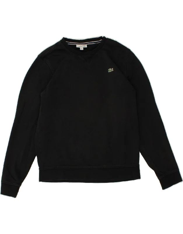 LACOSTE Mens Sweatshirt Jumper Size 4 Medium Black Cotton Hoodie with Back Slit Movement Comfort LACOSTE Mens Sweatshirt Jumper Size 4 Medium Black Cotton Hoodie with Back Slit Movement Comfort