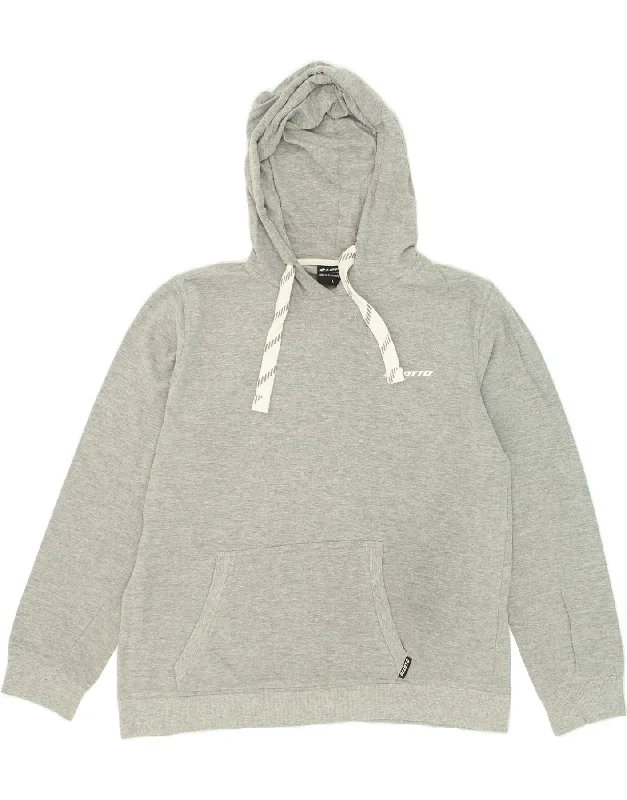 LOTTO Womens Hoodie Jumper UK 16 Large Grey Cotton Hoodie with Batwing Sleeves Loose Dramatic LOTTO Womens Hoodie Jumper UK 16 Large Grey Cotton Hoodie with Batwing Sleeves Loose Dramatic