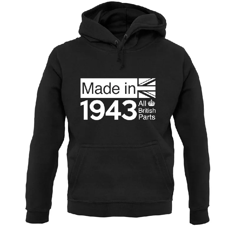 Made In 1943 All British Parts Crown Unisex Hoodie Hoodie with Lace Feminine Delicate Made In 1943 All British Parts Crown Unisex Hoodie Hoodie with Lace Feminine Delicate