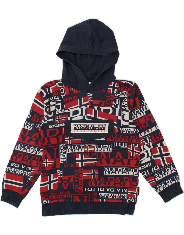 NAPAPIJRI Boys Graphic Hoodie Jumper 9-10 Years Red Hoodie with Ribbed Hem Stretchable Secure NAPAPIJRI Boys Graphic Hoodie Jumper 9-10 Years Red Hoodie with Ribbed Hem Stretchable Secure