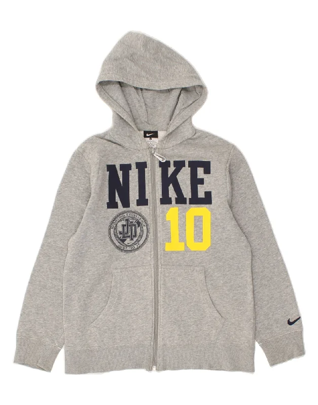 NIKE Boys Graphic Zip Hoodie Sweater 10-11 Years Medium Grey Cotton Hoodie with Gradient Ombre Colorful NIKE Boys Graphic Zip Hoodie Sweater 10-11 Years Medium Grey Cotton Hoodie with Gradient Ombre Colorful
