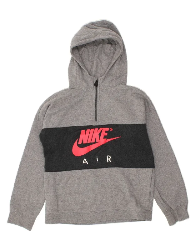 NIKE Boys Graphic Zip Neck Hoodie Jumper 12-13 Years Medium Grey Hoodie with Camouflage Military Edgy NIKE Boys Graphic Zip Neck Hoodie Jumper 12-13 Years Medium Grey Hoodie with Camouflage Military Edgy