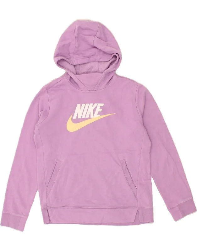 NIKE Girls Graphic Hoodie Jumper 12-13 Years Large Purple Cotton Hoodie with Ribbed Cuffs Snug Fit Comfort NIKE Girls Graphic Hoodie Jumper 12-13 Years Large Purple Cotton Hoodie with Ribbed Cuffs Snug Fit Comfort
