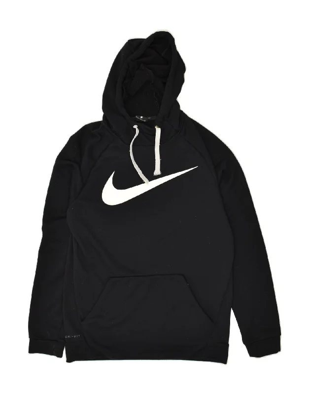 NIKE Mens Dri Fit Graphic Hoodie Jumper Small Black Cotton Hoodie with Zipper Placket Modern Functional NIKE Mens Dri Fit Graphic Hoodie Jumper Small Black Cotton Hoodie with Zipper Placket Modern Functional