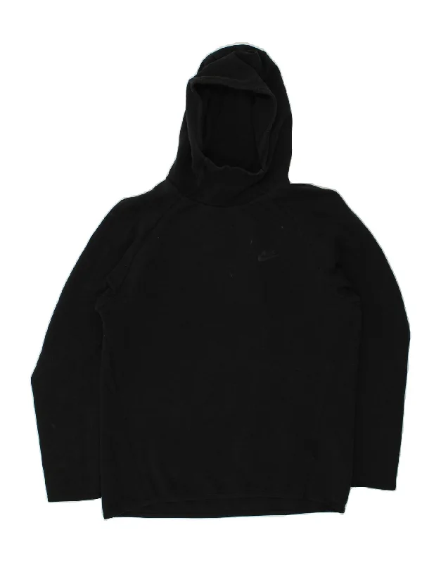 NIKE Mens Hoodie Jumper Medium Black Cotton Hoodie with Tied Waist Feminine Flattering NIKE Mens Hoodie Jumper Medium Black Cotton Hoodie with Tied Waist Feminine Flattering