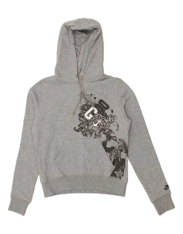 NIKE Womens Graphic Hoodie Jumper UK 14/16 Large Grey Cotton Hoodie Jacket Zipper Layering NIKE Womens Graphic Hoodie Jumper UK 14/16 Large Grey Cotton Hoodie Jacket Zipper Layering