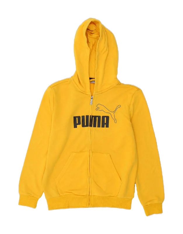 PUMA Boys Graphic Zip Hoodie Sweater 13-14 Years Yellow Cotton Hoodie with Relaxed Fit Easy Casual PUMA Boys Graphic Zip Hoodie Sweater 13-14 Years Yellow Cotton Hoodie with Relaxed Fit Easy Casual